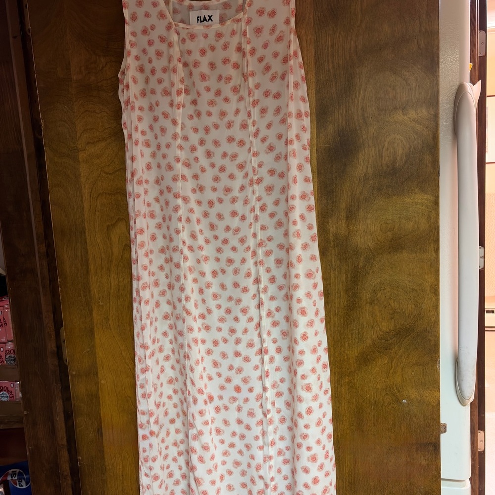 Flax Red Floral Rayon Maxi Dress